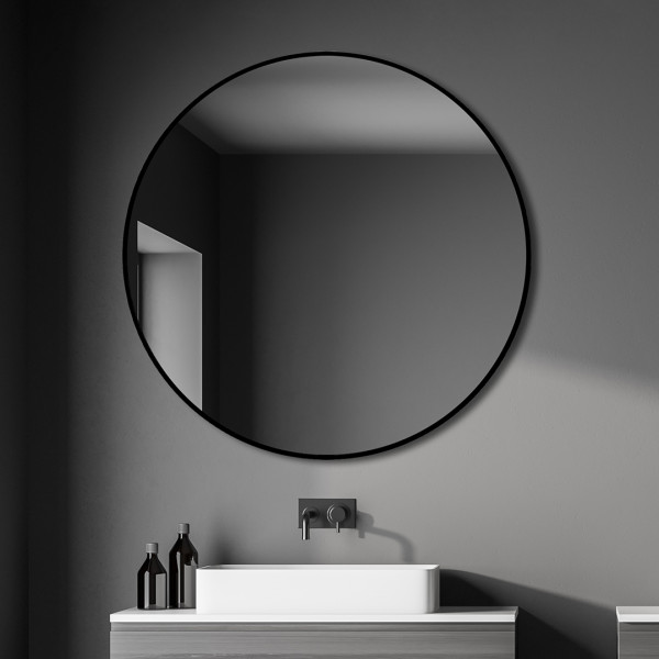 Talos Spiegel rund mit und ohne Beleuchtung Black Oros Ø 100 und Ø 120 cm - dekorativer Wandspiegel