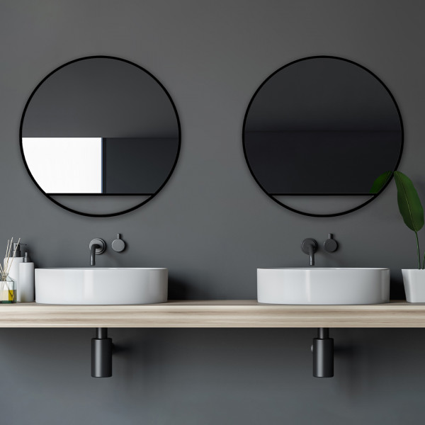Talos Spiegel rund mit und ohne Beleuchtung Black Hole Ø 60 und Ø 80 cm dekorativer Wandspiegel