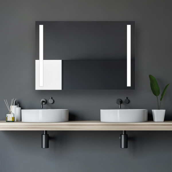 Talos Badezimmerspiegel mit Beleuchtung Light eckig - Modernes Design, Spiegel LED Lichtausschnitte