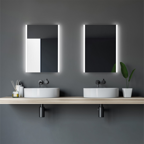 Talos Badspiegel Beleuchtung Loft eckig-50x70 cm Spiegel-mit LED,horizontale/vertikale Aufhängung