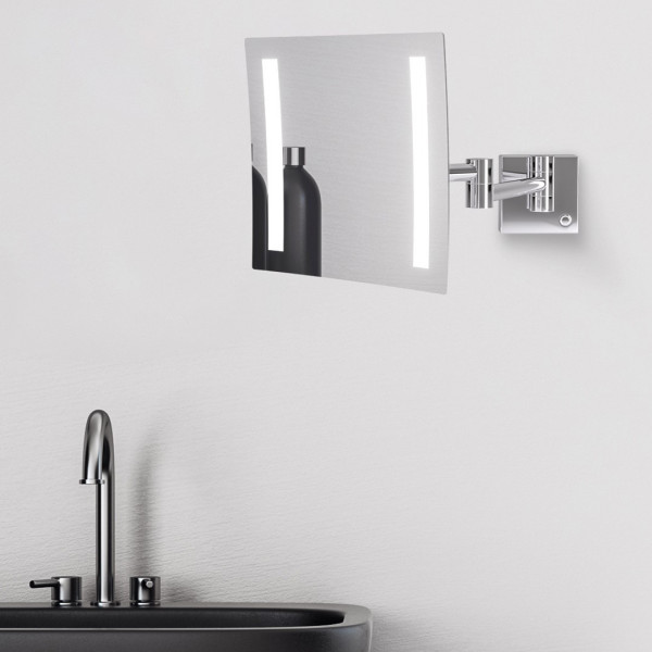 Talos Kosmetikspiegel mit Beleuchtung Paros Spiegel mit 3-facher Vergrößerung 20 x 20 cm